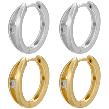 ZHUKOU kulla värvi hoop kõrvarõngad lihtne Ring crystal väike hoop kõrvarõngad mood naiste kõrvarõngad ehted hulgi VE522