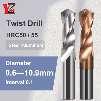YZH Karbiid Twist Puurida 0.6 mm-10.9 mmDiameter HRC50/55 Volfram Üldine Stub ja Sirge Käepide CNC Puur Terasest Rauast Auk