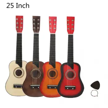 25 Tolline Pärn Akustiline Kitarr koos Korja Stringid Mänguasi Kitarr Lastele ja Algaja 4 Värvi Vabatahtlik