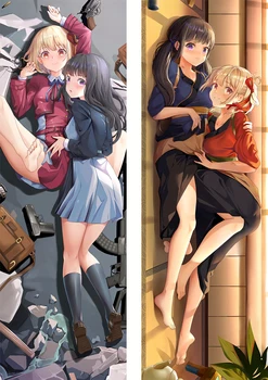 Anime Lycoris Tagasipõrge Takina Inoue Chisato Nishikigi Cosplay Seksikas Dakimakura Padjapüür Kallistamine Keha Prop