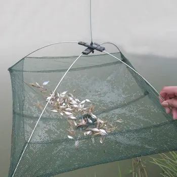 Kaasaskantav 60*60cm Kokkuklapitavad Fishing Net Nailonist Võrk Krevetid Kala Net Casting Net Kalapüügi Puurist Väljas püügiks Võrk