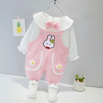 Baby Girl Riietus Määrab Kevadel Särk ja Pakkumine Püksid Cute Cartoon Outwear 1 2 3 4 Aastane Laps teise lapse Outdoor Kanda