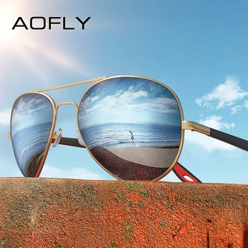 AOFLY BRAND DESIGN Classic Polariseeritud Päikeseprillid Meeste ja Naiste Sõidu Piloot Raamiga päikeseprillid Mees Jõllitama UV400 Gafas De Sol AF8186