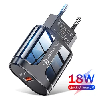 USB-Laadija 18W 3A Kiire Laadimine 18W Mobiiltelefoni Adapter iPhone12 Pro Max ELI/USA Pistik Seina laadija Xiaomi Huawei Samsung