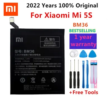 XiaoMi Originaal Akut BM36 Jaoks Xiaomi Mi 5S MI5S 100% Uued Autentne Telefoni Aku 3200mAh+Kingitus Tools +Kleepsud