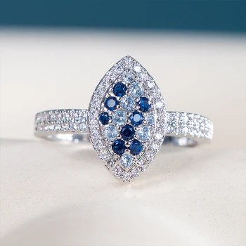 Cellacity trendikas naiste sapphire gemstone ring hõbe 925 jewerly Aksessuaarid Naistele Pulmad Engagement Sõrme Sõrmus Wholesales