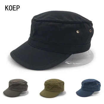 KOEP Brändi Vintage Sõjaväe Mütsid Puuvillane Unisex Meeste ja Naiste Korter Top ühise Põllumajanduspoliitika (Solid Color Suvi Sügis Kevad Hat Visor Snapback Mütsid