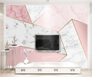 Kohandatud taustpildi Põhjamaade kaasaegne minimalistlik abstraktne geomeetriline marmor TV taust seina tapeet de papel parede