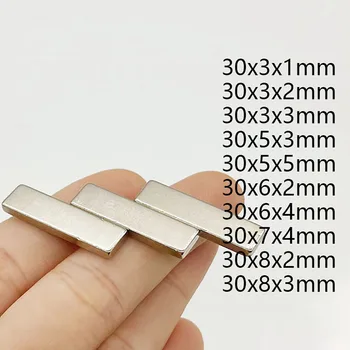 5/10tk Võimas N35 Magnetid Pikkus 30mm Super Leht Alalise Magnetvälja 3x1mm~8x3mm Tugevaid Neodüüm Magnet