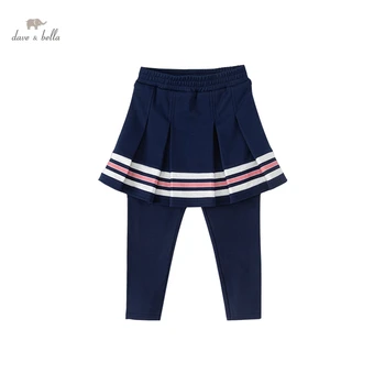 DK1221084 dave bella kevadel 5Y-13Y lapsed tütarlaste mood soild sport taskud, püksid laste boutique vabaaja täispikkuses püksid