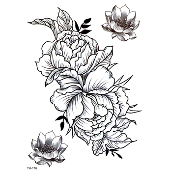 5tk Lotus FlowerWaterproof Ajutiste Tätoveeringute Mehed Võltsitud Tätoveering Tõusis Ajutine Tätoveering kleebised Tatouage Temporaire Flash