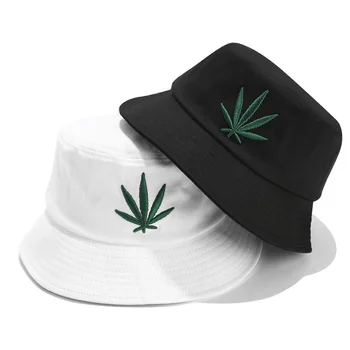Mehed Naiste Maple Leaf Kopp Müts Hip-Hop Kalamees Panama Mütsid Tikand Puuvill% Väljas Suvi Vabaaja Kopp Kork