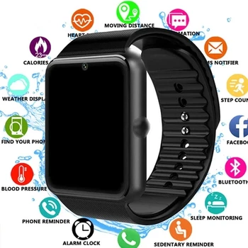2022 Bluetooth Smart Watch GT08 Koos Kaamera Sim-TFCard SmartWatch Fitness Tracker iPhone Android Smartwatch PK DZ09 Vaadata
