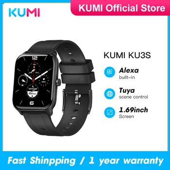 KUMI KU3S Mehed Smart Watch Alexa Tuya Bluetooth Kõne Sport Fitness (Südame Löögisagedus, vererõhk Une Jälgida IP68 Naiste Smartwatch