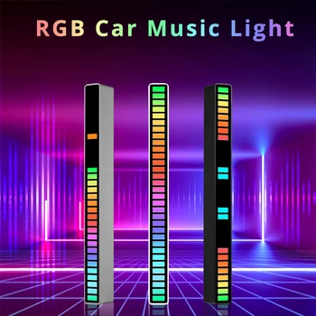 Auto RGB Ümbritseva Valguse Pikap Rütmi Led Heli Kontroll-Lamp, Baar Muusika-USB-Adjustabl Automotivo Riba Autode Pere Poole