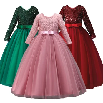 2022 Karneval Laste Printsess Kleit Pruutneitsi Riided Pulmapidu Pikad Kleidid Tüdrukute Uus Aasta Kostüüm Vestidos 4-14 Y