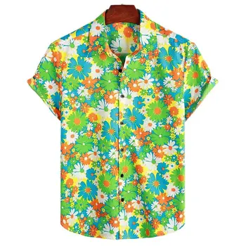 Camisa hawaiana con estampado Õie para hombre y mujer, ropa mitteametlik holgada de manga corta Harajuku para playa y verano