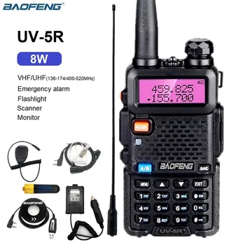 Tasuta Kohaletoimetamine BAOFENG uv-5r 8w Walkie Talkie Pikk hulk UV-5R Skanner Raadio Amatöör hf Transiiver VHF-UHF-Ham-Raadio