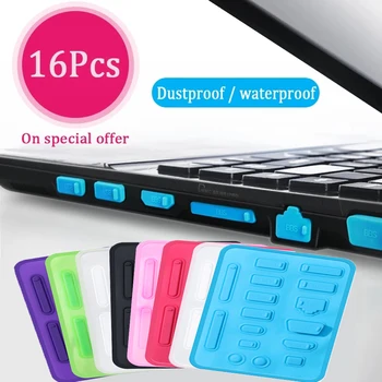 16pcs/set Värvikas Anti Tolmu Pistik Sülearvuti Silikoonist Kaas Korgiga Sülearvuti Tolmukindel USB-Liides, Veekindel Kate