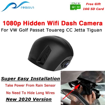 Realsun 1080P Car DVR Wifi Kriips Kaamera, videosalvesti 12M Piexel Jaoks VW Volkswagen Golf Passat Touareg CC Jetta Tiguan