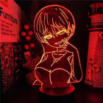 Uzaki Chan Tahab hängida 3d Anime Öö Lambi Akrüül Led Night Light Lapsed Magamistuba Decor Nightlight Kodu Lampara Manga Kingitused
