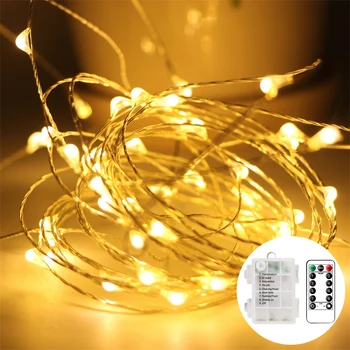 5M 10M 20M Micro vasktraat Led Aku Valgus String Festoon LED Valgus Luces Navida jõulupidu Pulm Telkimine Teenetemärgi