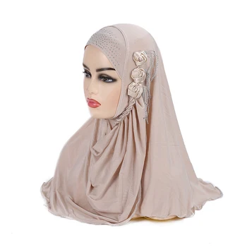 H357 ilus suur gilrs või täiskasvanud moslem hijab lilled islami sall sall headscarf müts armia tõmba wrap ramadan kingitus