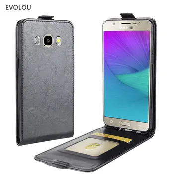 EVOLOU Samsung J5 (6) Juhul Vertikaalne Nahast Flip Case For SAMSUNG Galaxy J5 2016 J510 SM J510F ÜLES Alla Telefoni Kott-Kaardi Pesa