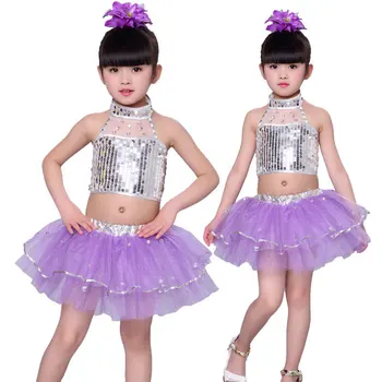 Songyuexia Laste litrid Jazz Kostüüm tüdrukud'Modern Jazz Tantsu Kostüüm laste pundunud kleit