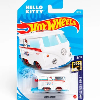 2021B Hot Wheels Kool Kamm Volkswagen Buss Valge Hello Kitty Die-Valatud Mänguasi Sulamist Auto Mudel Mänguasi Lastele Kingitus C4982-38