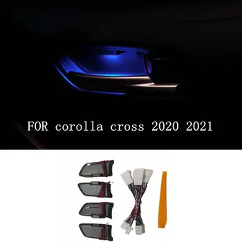 Auto LED Kauss Ukse Taga Atmosfääri Kerge Interjööri Tuled Teenetemärgi Ukse Kauss Käepide Raam Kerge Toyota Corolla Risti 2020