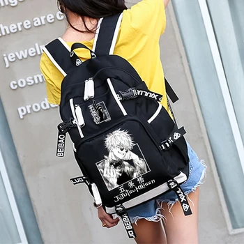 Jujutsu Kaisen Itadori Gojo Satoru Veekindel Poisid Bookbags Sülearvuti Seljakott Koos USB Kooli Seljakott Suure Võimsusega Teismeline