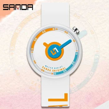 SANDA 2022 Uus Ultra Õhuke Kvarts Naiste Vaata Top Brändi Luksus Mood Silikoon Veekindel 30M Quartz Watch Relogio Feminino