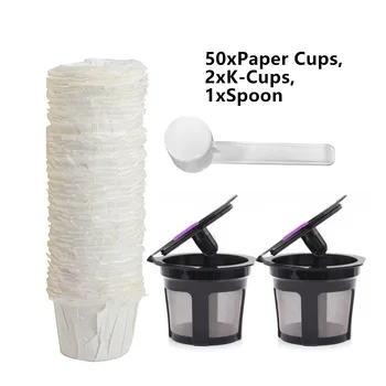Korduvkasutatavad Ühe Teenima K-cup Filter Korv Paber-Tassi Ja Lusika Eest Keurig kohvimasin/K-Mini/K-Classic/K-Kompaktne