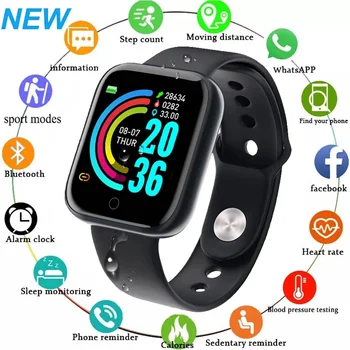 Y68 Smart Watch IP67, veekindel Bluetooth Fitness Tracker Sport Südame Löögisageduse Monitor vererõhu Nutikas Käevõru Android