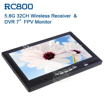 RC800 Skyzone 7inch Traadita FPV Integreeritud Monitor w/5.8 G 32CH Vastuvõtja & DVR Recorder RC800DVR
