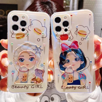 Disney lumivalgeke, Printsess Telefon Case For Iphone 11 12 13 Pro Max Mini X Xs Xr 7 8 Plus SE 2020 Põrutuskindel Kate