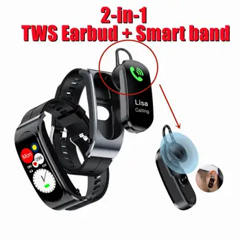 2 In 1 Smart Watch + TWS Kõrvaklapid Multifunktsionaalne Käevõru Fitness Tracker Traadita Bluetooth-täiesti uued Peakomplekti, Meeste ja Naiste Spordiala