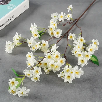 Cherry Blossom Long Branch Virsiku Õied Tehislilled Kodu Pulm Teenetemärgi Silk Võltsitud Lilled