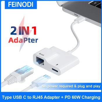 Tüüp USB-C Ethernet RJ45 Adapter PD 60W Tasu 10/100Mbps LAN Võrgu Sõlmpunkt MacBook Pro/Air iPad Pro Xiaomi ja Rohkem