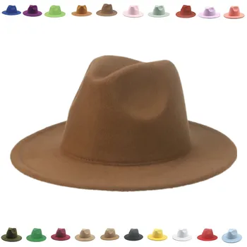 Mütsid Naistele Luksus Fedora Müts Naiste Panama Tahke Lai Nokk Talvel Meeste Müts Vintage Must Valge Ametliku Pulm Sombrero Hombre