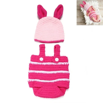 Boutique Vastsündinud Roosa Koo Väike Naljakas Bunny Riie Komplekt Baby Shower Heegeldatud Jänes Foto Rekvisiidid Kingitus