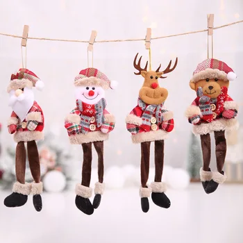 Jõulud Dekoratsioon Nuku Christmas Tree Teenetemärgi Jõulud Ripats Ornament Ruuduline pikajalgne Vana Mees pikajalgne Snowman