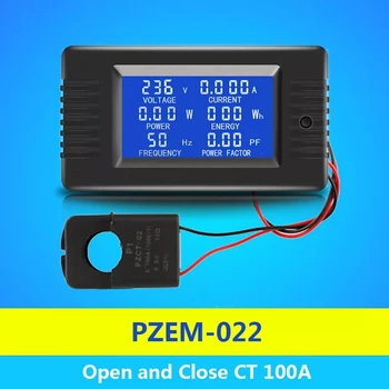 PZEM-022 Avada ja Sulgeda CT 100A, AC Digitaalne näidik Võimsus Jälgida Arvesti Voltmeeter Ammeter Sagedus Praegune Pinge, Tegur Arvesti