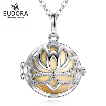Eudora Naiste Kaelakee 18mm Lotus Flower Kujunduse Puuri Medaljon Välgu Omanik Mälestus kapsel Kaelakee Õõnes Palli DIY trahvi Ehteid