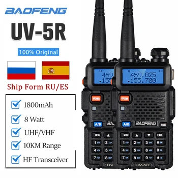 2tk/lot Baofeng UV-5R Walkie Talkie UV-5R Võimas Amatöör Sink CB Raadiojaama UV5R Dual Band HF Transiiver 10KM Intercom