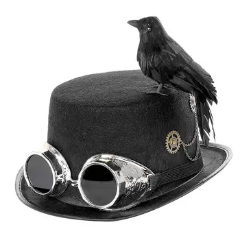 Naised Mehed Steampunk torukübarat Gooti Viktoriaanlik Must Müts jaoks Cosplay Pool