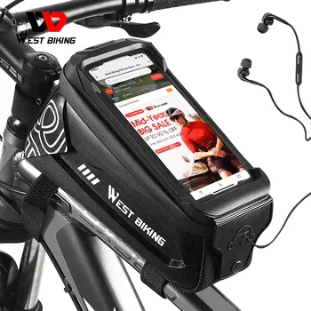 LÄÄNE-BIKING Jalgratta Kott 6.0-7.2-Tolline Telefoni Kott Veekindel Ees Raami Jalgrattasõit Kott Tundlik puuteekraan MTB Road Bike Kott