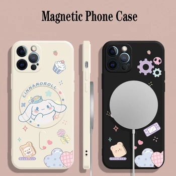 Sanrio Kuromi Cinnamoroll Jaoks Magsafe Magnet Telefon Case For iPhone 14 13 12 11 Pro Max Mini X-XR, XS MAX 7 8Plus tagakaas