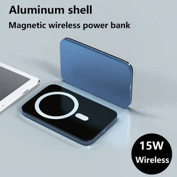 10000mAh 15W Alumiiniumsulamist Kest Kaasaskantav Aku Magnet Traadita PowerBank Iphone 13 12 Pro Max Mini External Power Bank
